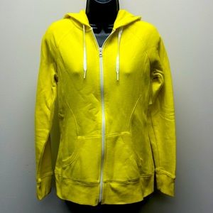Tek Gear BRIGHT Yellow Zip Up Fleece Hoodie